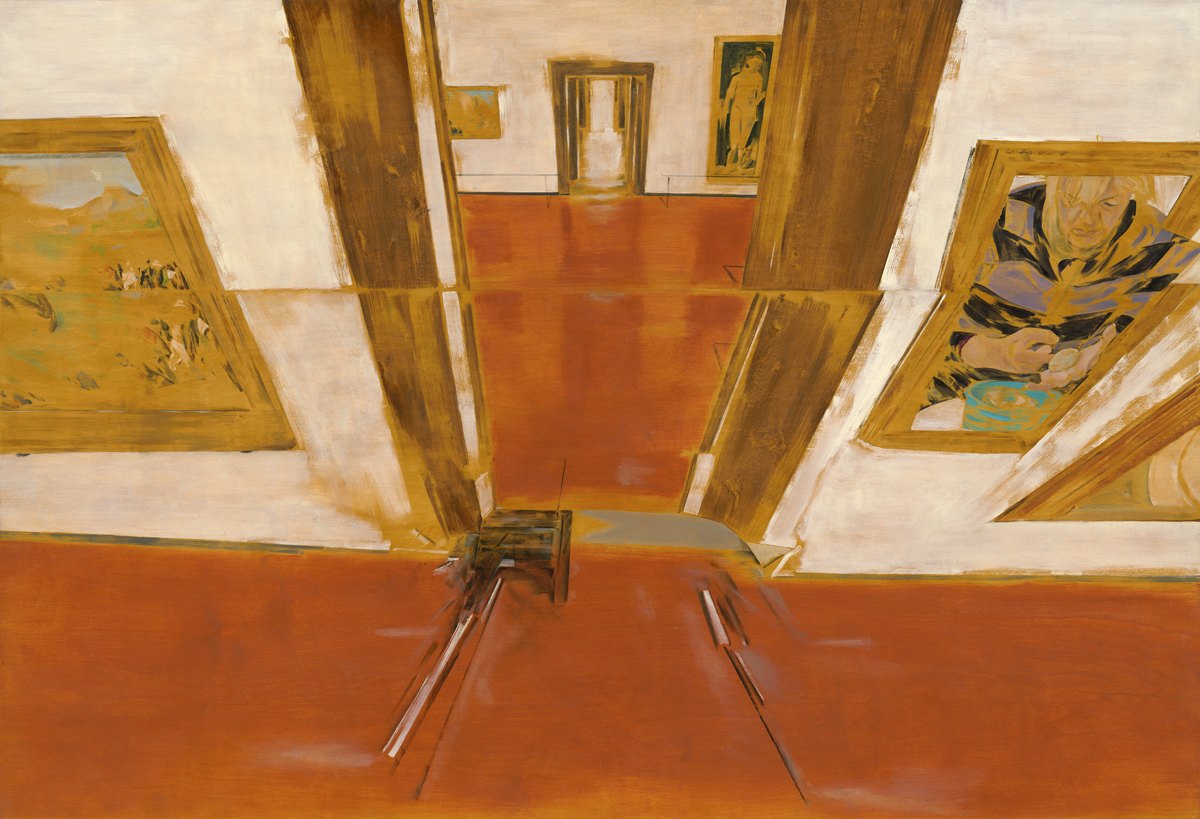 Face Down, 2021, oil on wood, 140x205 cm