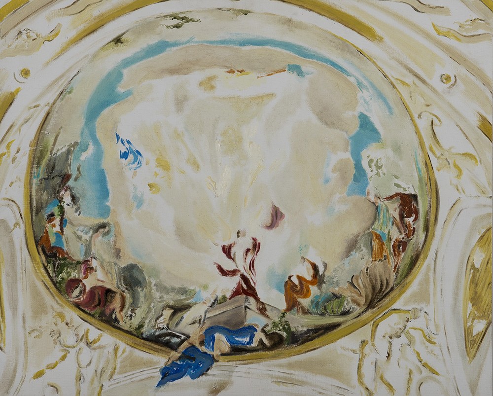White Fresco, 2017, oil on wood, 40x50 cm