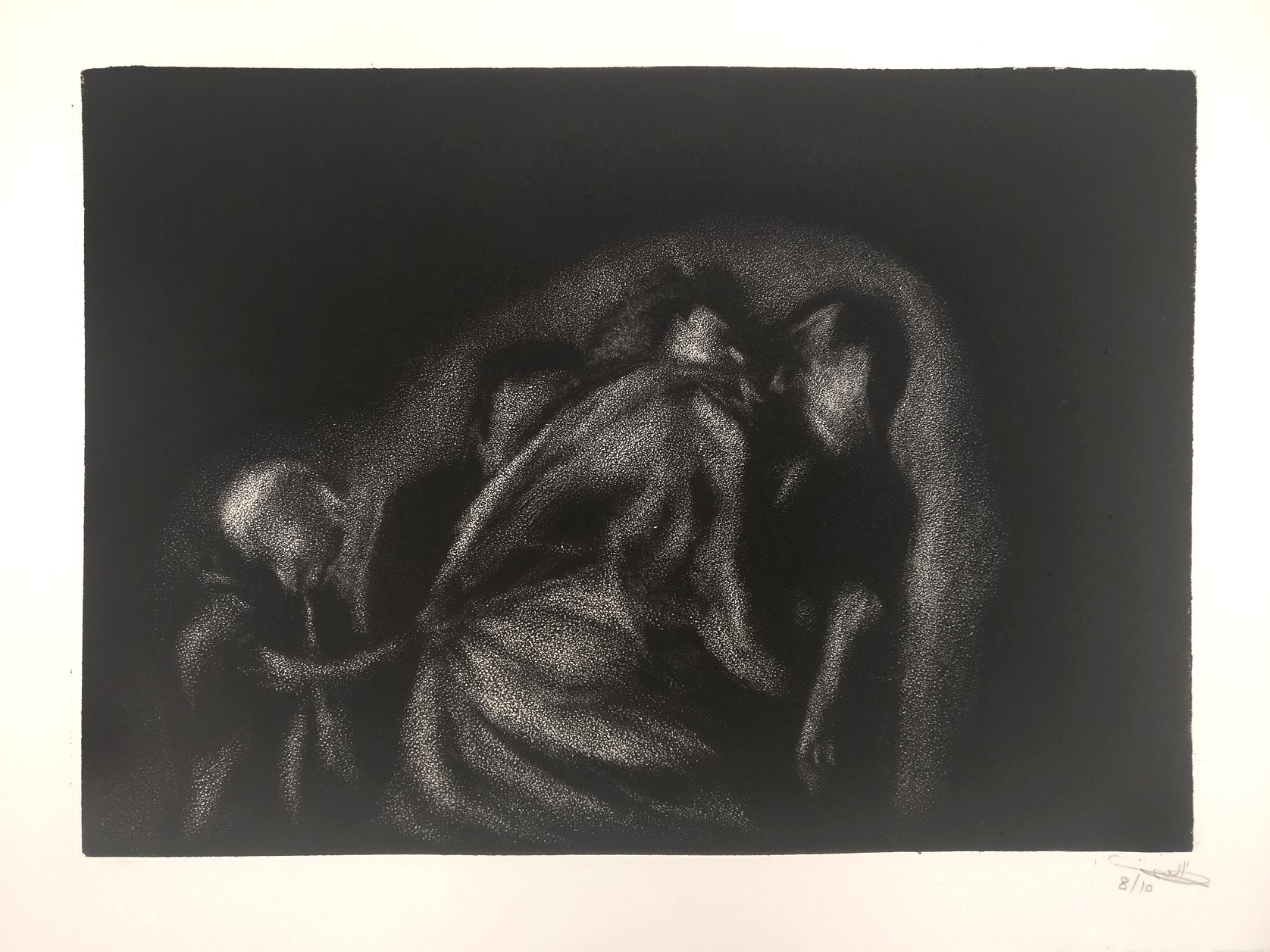 A Threat, 2019, mezzotint, 30x42 cm