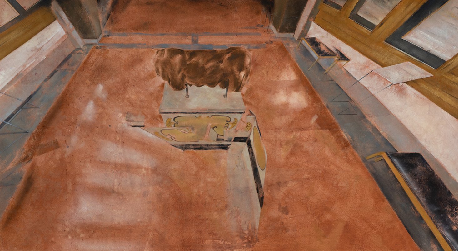 Virtual Tour at the Uffizi (No.3), 2023, oil on canvas, 150x210 cm