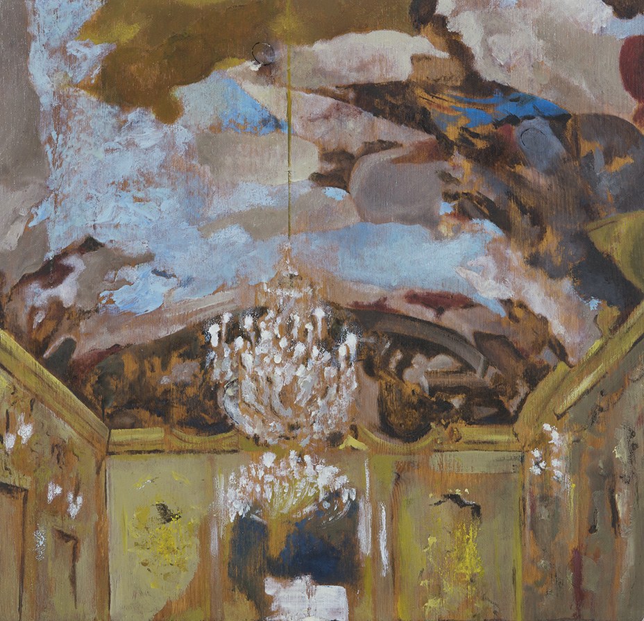 Palace Indoor, 2017, oil on wood, 40x39 cm