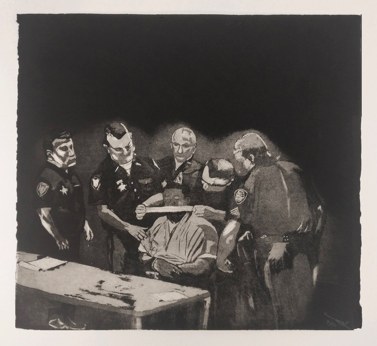 Trial, 2019, etching and aquatint, 38x41 cm