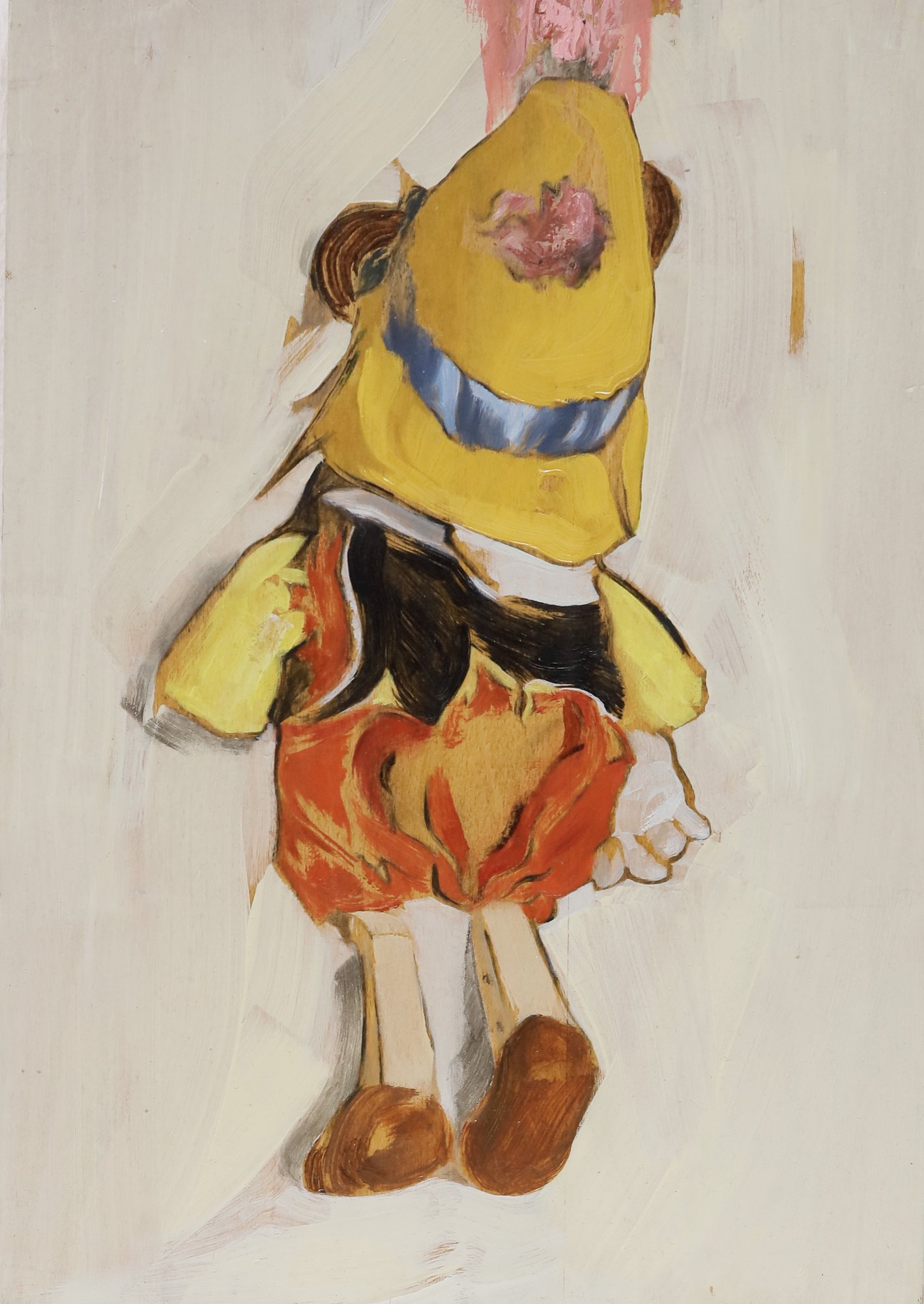 Untitled (Pinocchio), 2024, oil on wood, 36x25 cm — Yonatan Ron