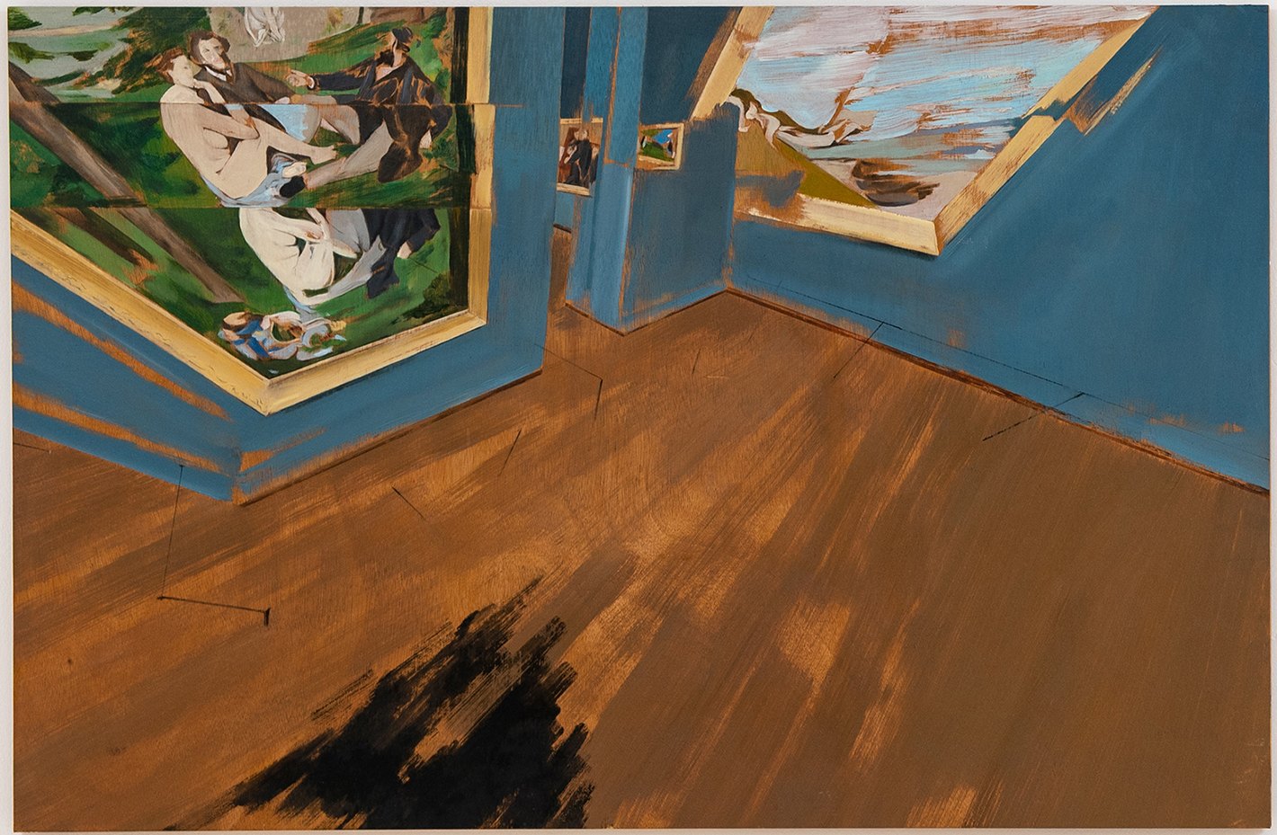 Tripled Breakfast, 2022, oil on wood, 80x120 cm