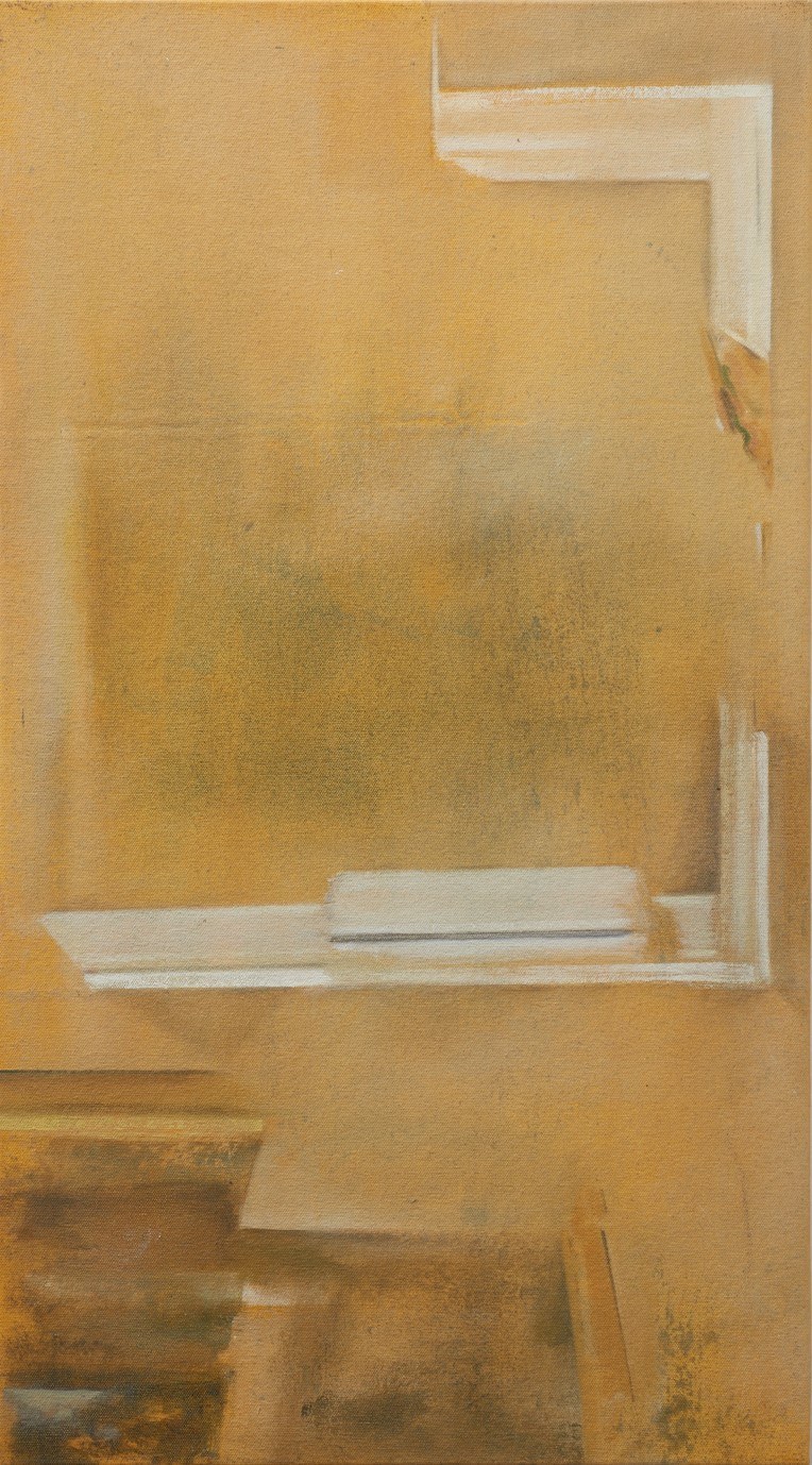 Fragments of a Gallery, 2023, oil on canvas stretched on wood, 47x33 cm