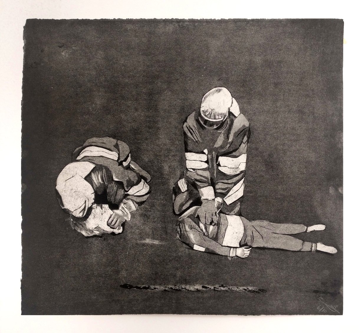 Resuscitation, etching and aquatint, 38x41 cm