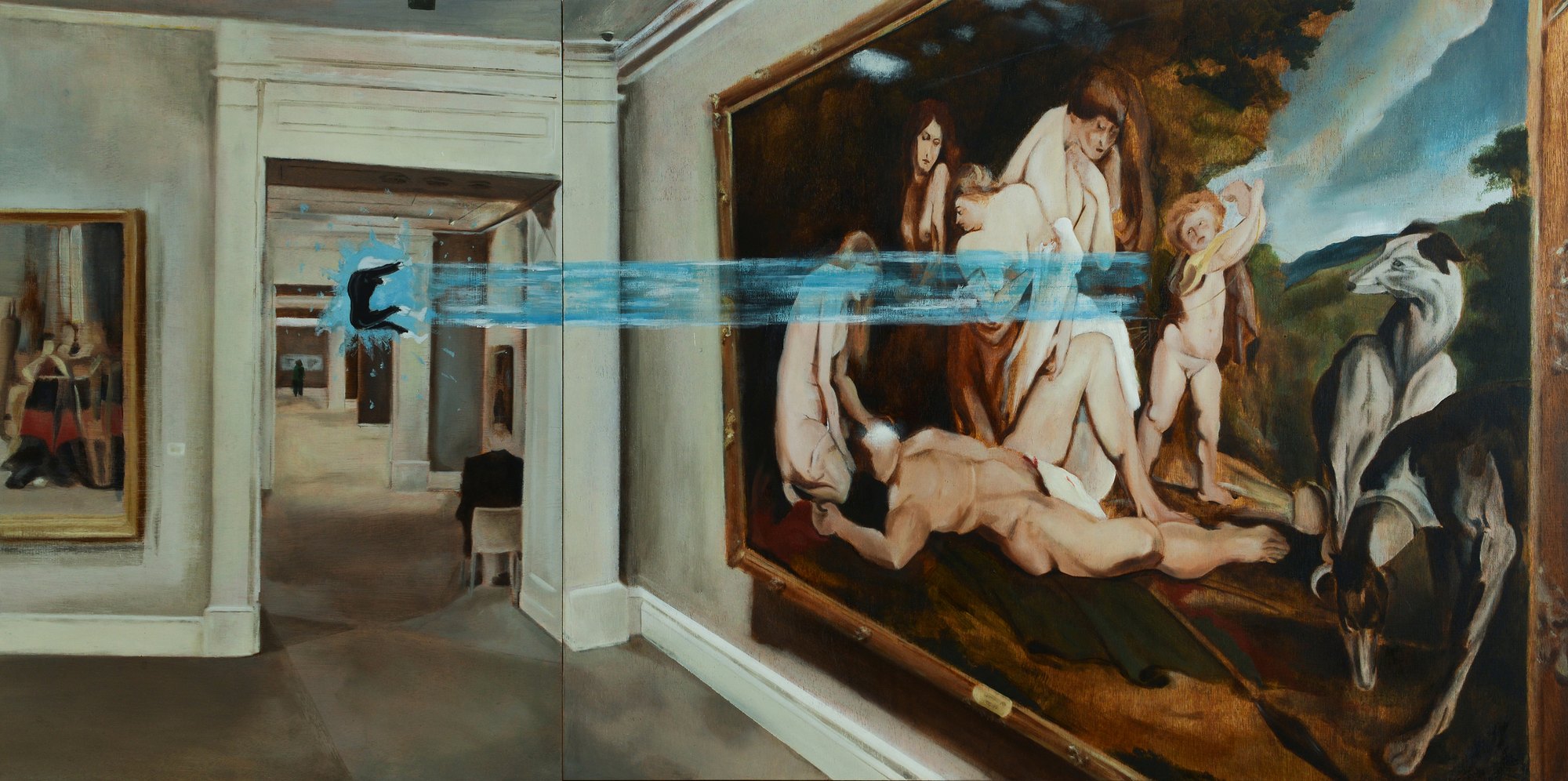 Interpretation to Rubens II (diptych), 2015, oil on wood, 70x140 cm